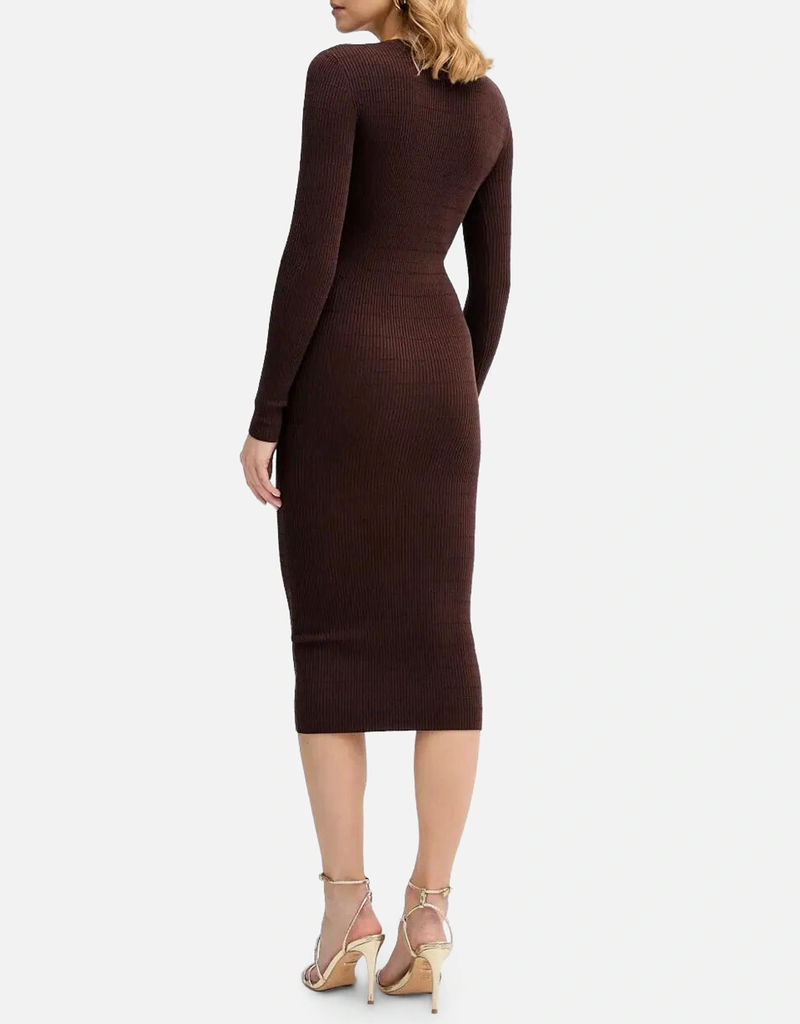 elisabetta franchi brown dress Elisabetta Franchi Brown Polyester Short Women's Dress