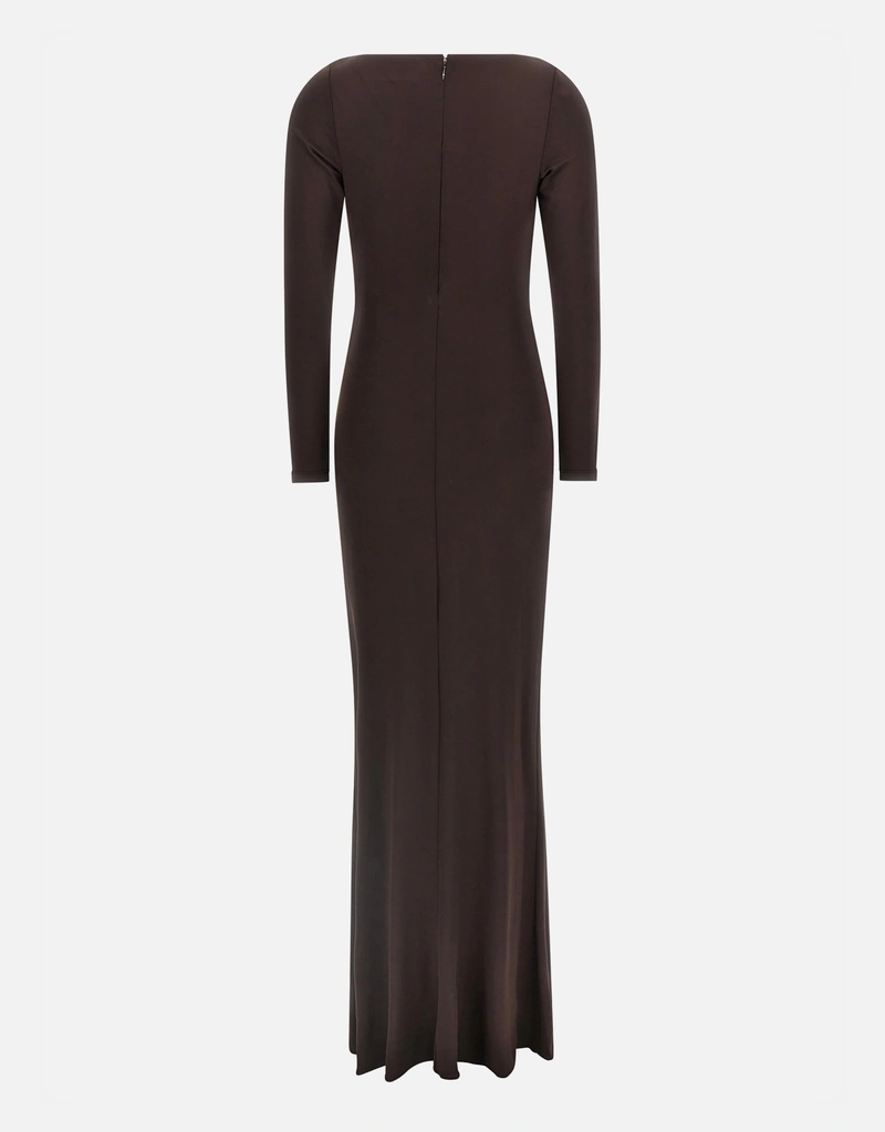 Elisabetta Franchi Red Carpet Slim Fit Crêpe Jersey Dress With Elisabetta Franchi Red Carpet Slim Fit Crêpe Jersey Dress With