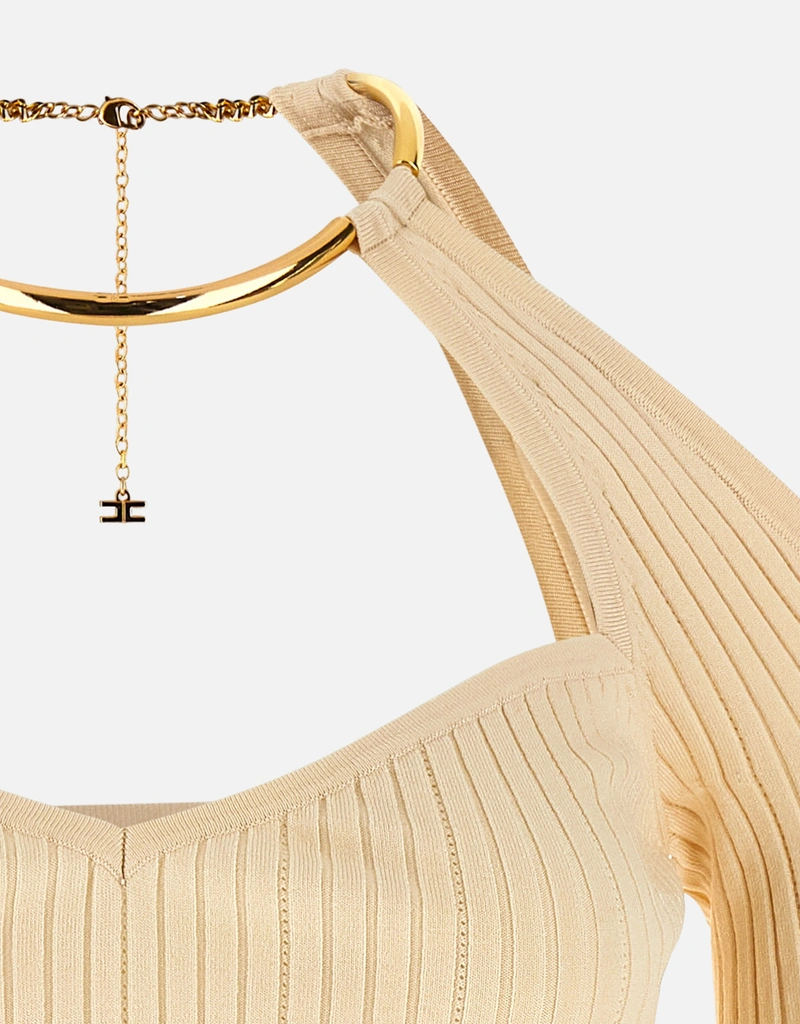 Elisabetta Franchi Knit Top with Jewel Detail (All New In) IFCHIC.COM Elisabetta Franchi Knit Top with Jewel Detail (All New In) IFCHIC.COM