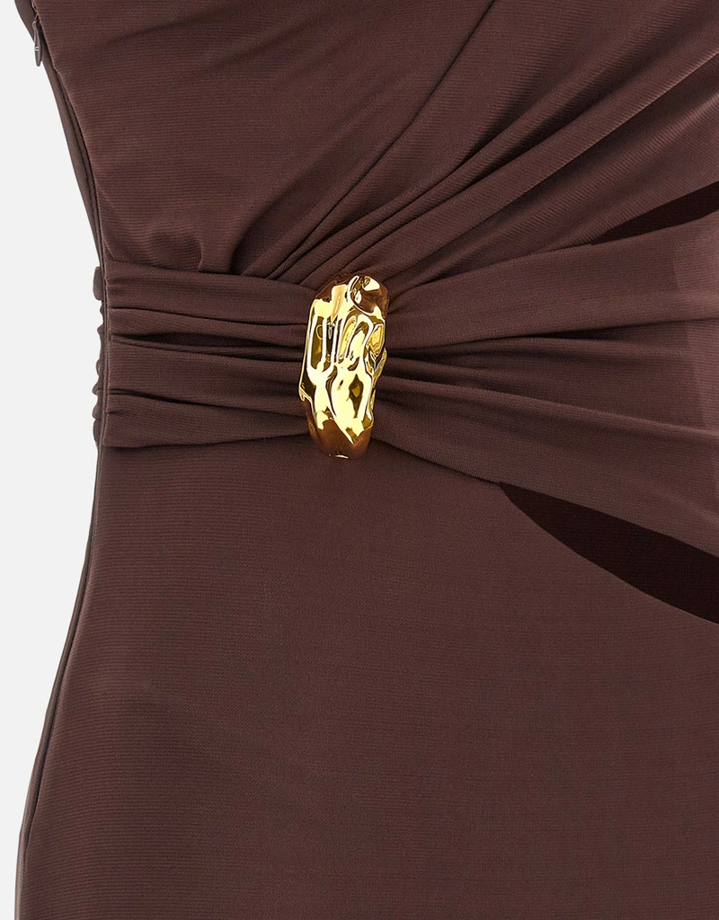 Elisabetta Franchi レッドカーペットクレープスリムフィットドレス
