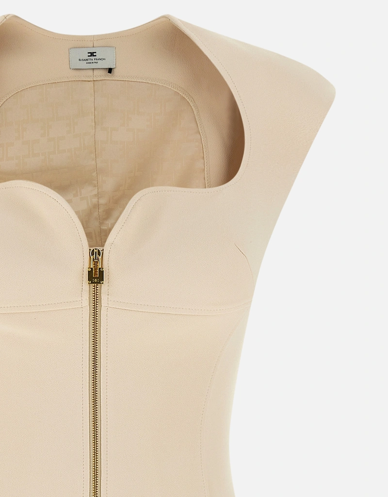 Elisabetta Franchi ダブルレイヤーストレッチクレープ ハートネック
