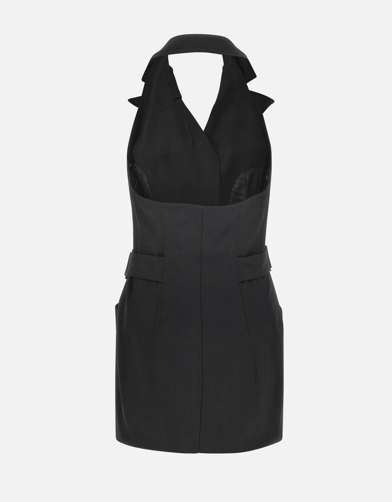 elisabetta franchi black mini dress Mini Dress Elisabetta Franchi in Crpe with Ruffles