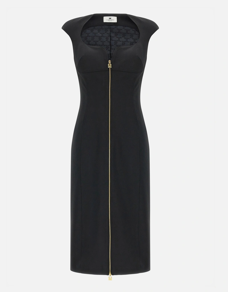 Elisabetta Franchi ダブルレイヤーストレッチクレープ ハート形ネック