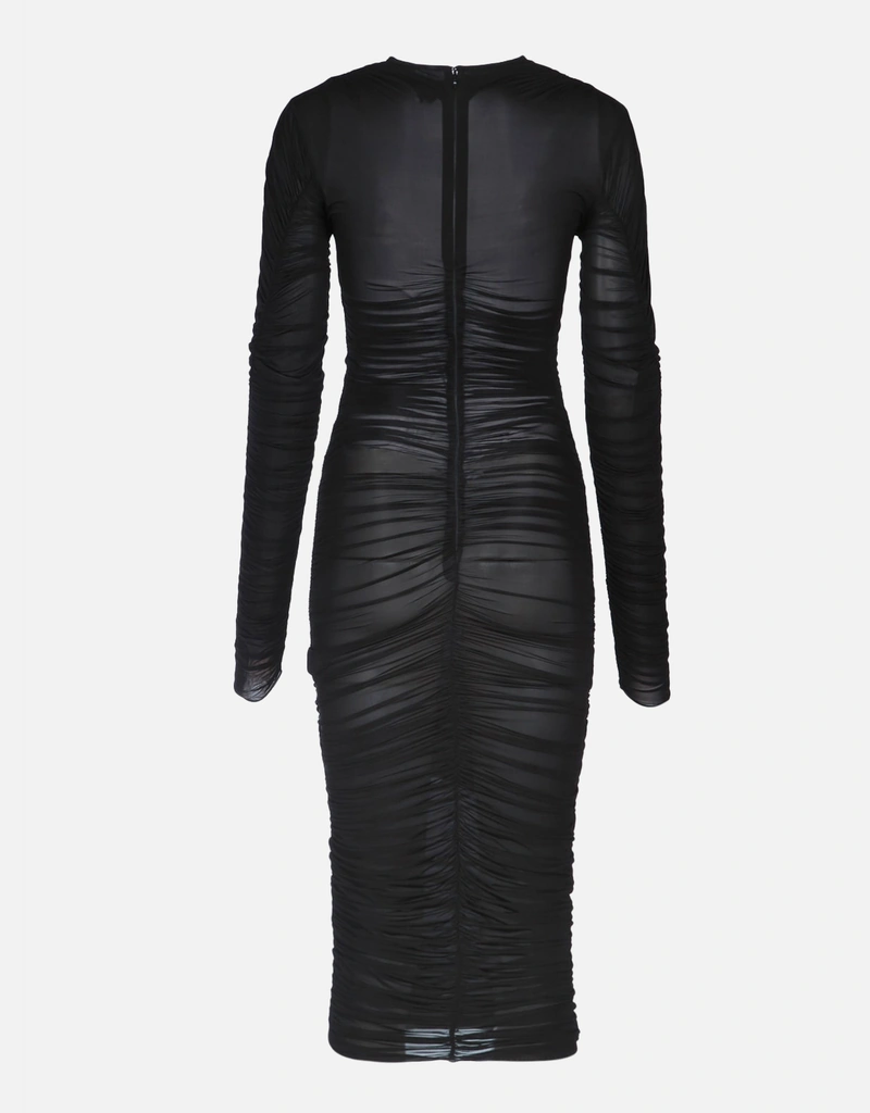 elisabetta franchi long sleeve dress Elisabetta Franchi Tassel-embellished Long-sleeve Dress