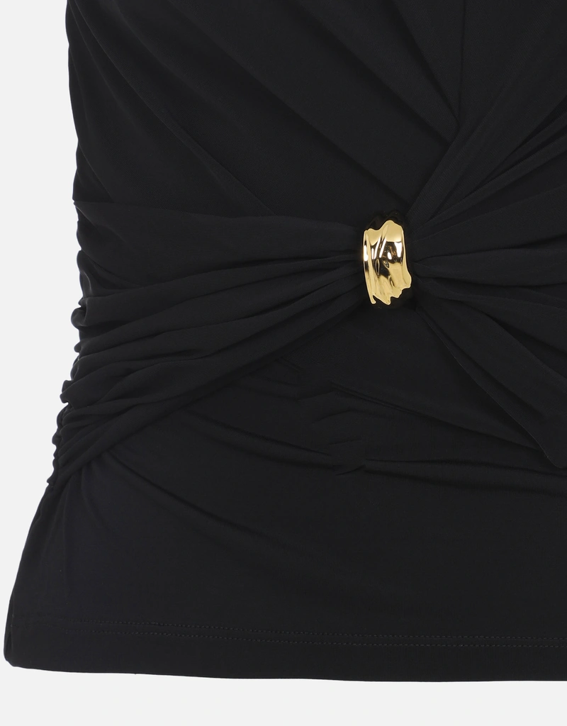 Elisabetta Franchi ジュエルディテール付きジャージートップス