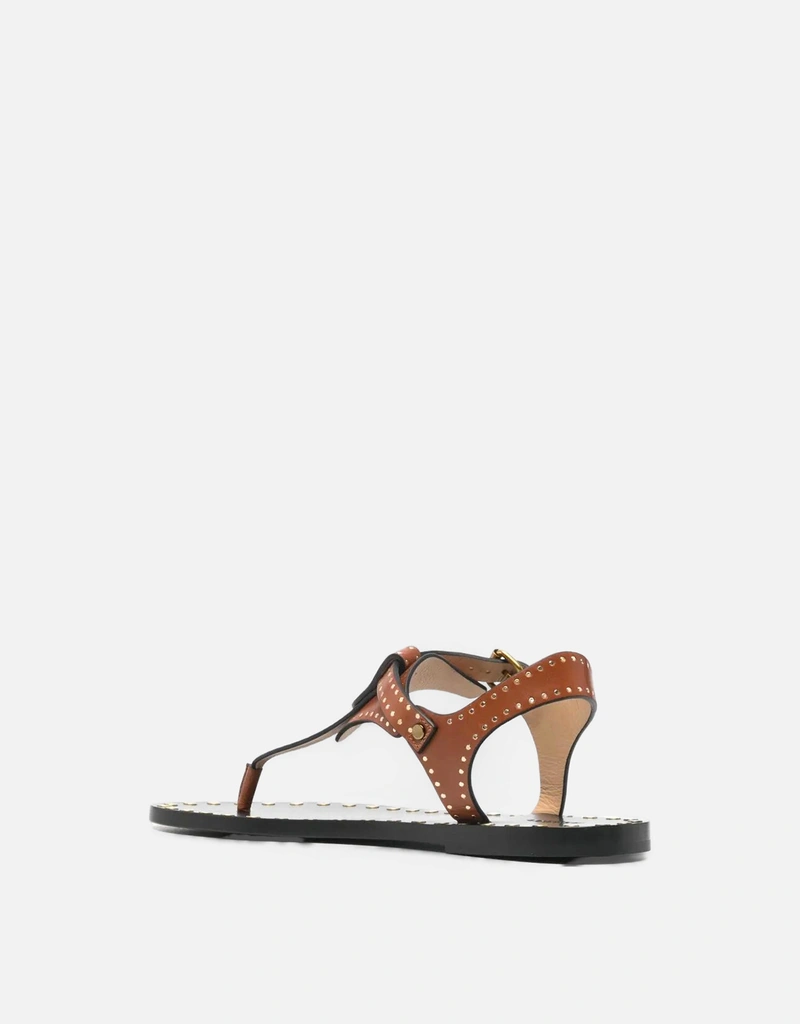 Isabel Marant カーフレザースタッズフラットサンダル (すべての新品