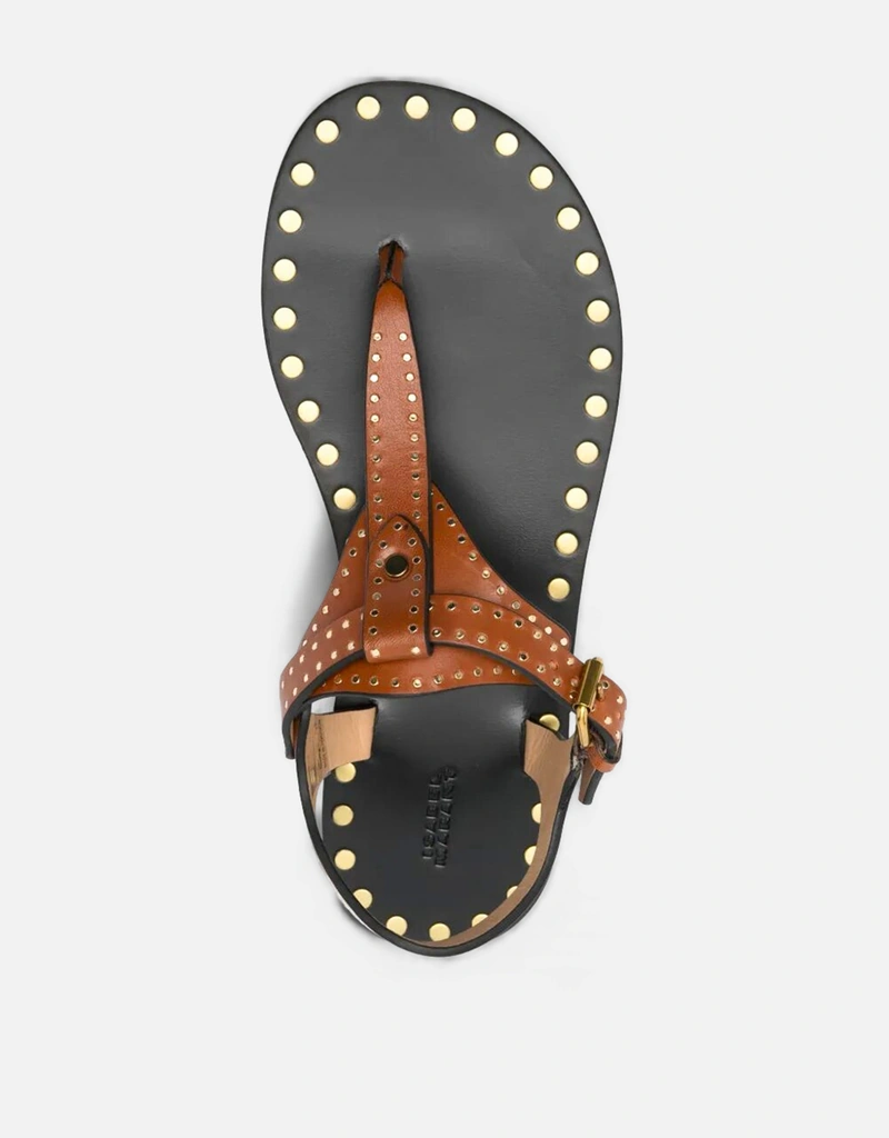 Isabel Marant カーフレザースタッズフラットサンダル (すべての新品