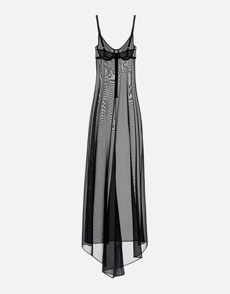 princess polly baby blue dress Balenciaga Patched Brief Dress in Black & White