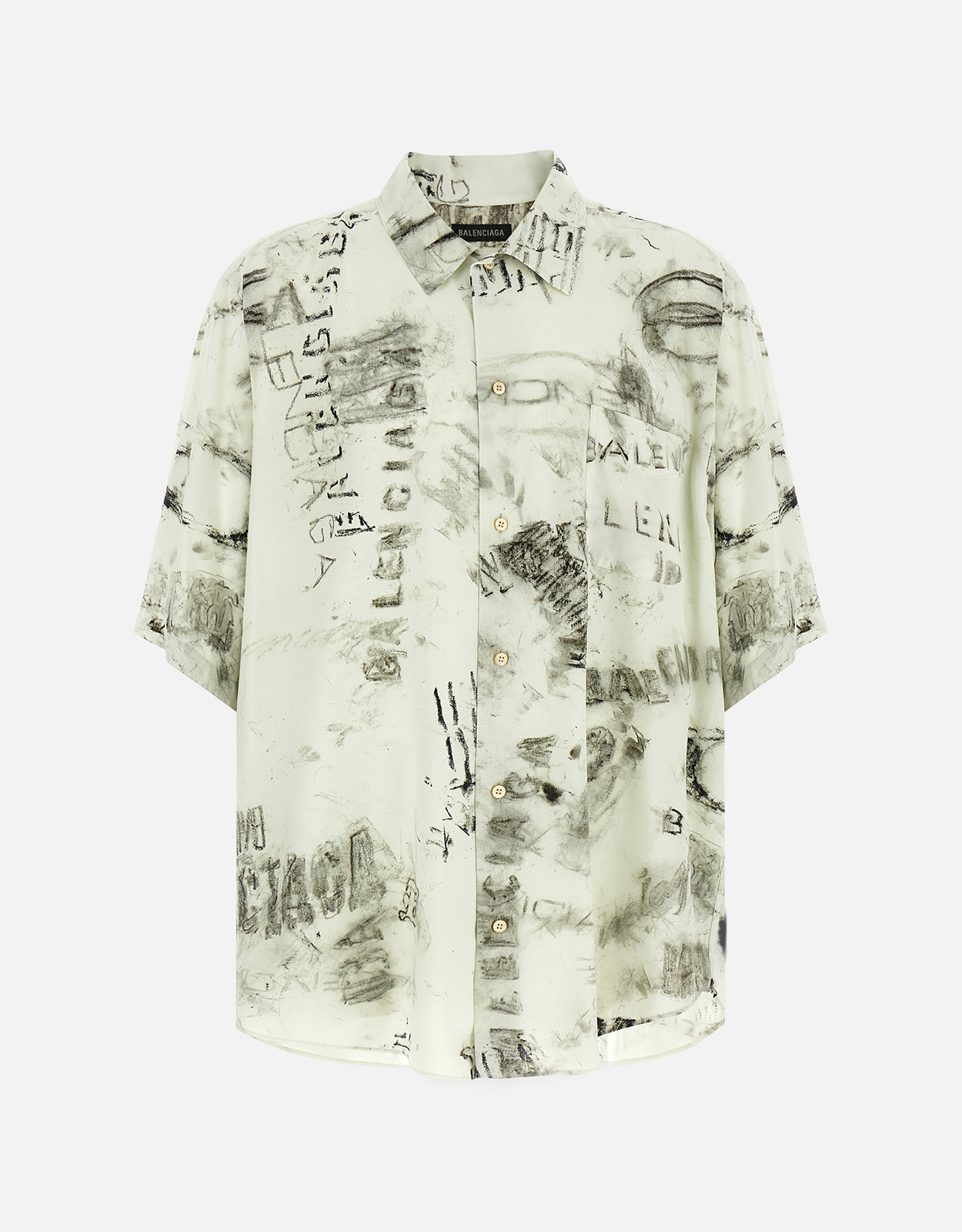 Balenciaga メンズ Washed Crayon 総柄 半袖 ミニマルシャツ (すべての Balenciaga メンズ Washed Crayon 総柄 半袖 ミニマルシャツ (すべての