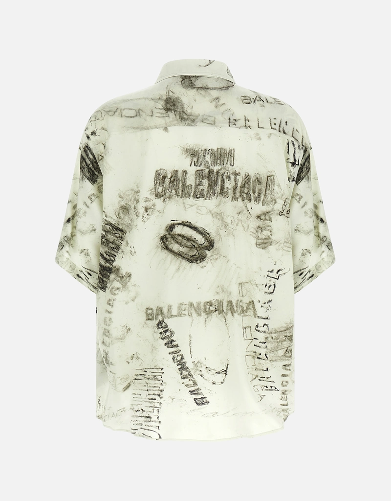Balenciaga メンズ Washed Crayon 総柄 半袖 ミニマルシャツ (すべての Balenciaga メンズ Washed Crayon 総柄 半袖 ミニマルシャツ (すべての
