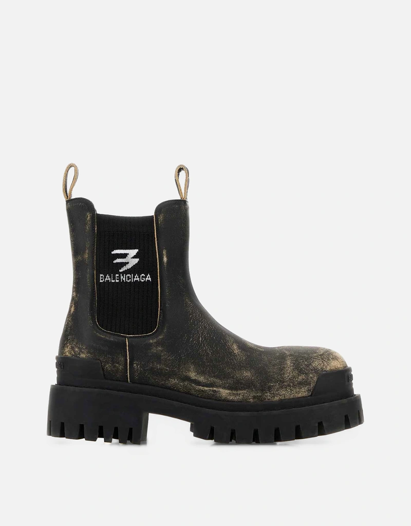 Balenciaga ブラックレザーStrikeチェルシーアンクルブーツ () IFCHIC.COM