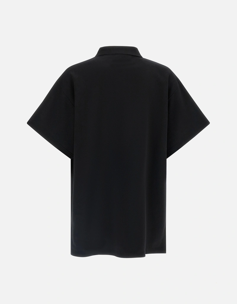 横*昏様 激レアBALENCIAGA ポロシャツ ブラック Lサイズ Balenciaga メンズLaurel Classicコットン半袖オーバーサイズ
