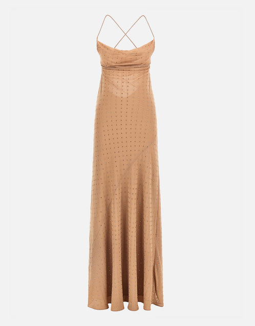 laquan smith gold dress Pinko Long Dress with Full Pink Sequins