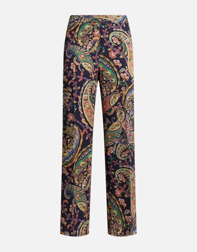 Y*a様 ETRO エトロ カジュアルパンツ 30 花柄 ボタニカル ペイズリー Etro ストレッチカディ フローラルペイズリーブーツカットパンツ