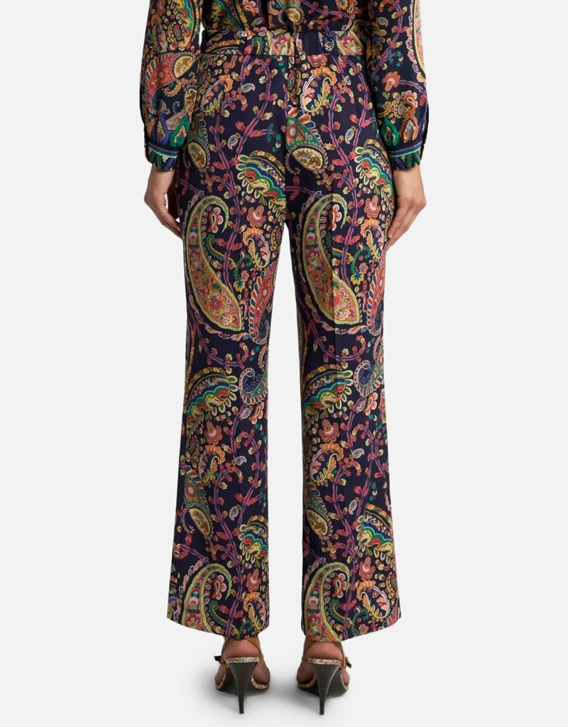 Etro ストレッチカディ フローラルペイズリーブーツカットパンツ