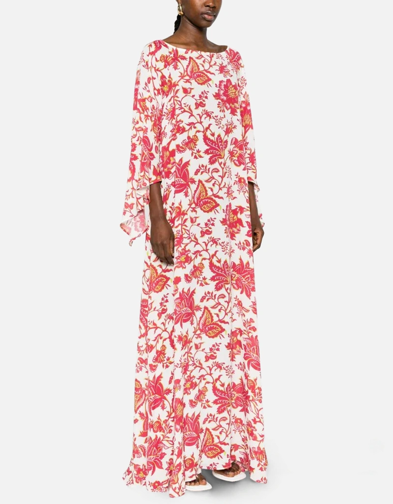 etro printed maxi dress ETRO Belted Floral-print Silk-crepon Maxi Dress