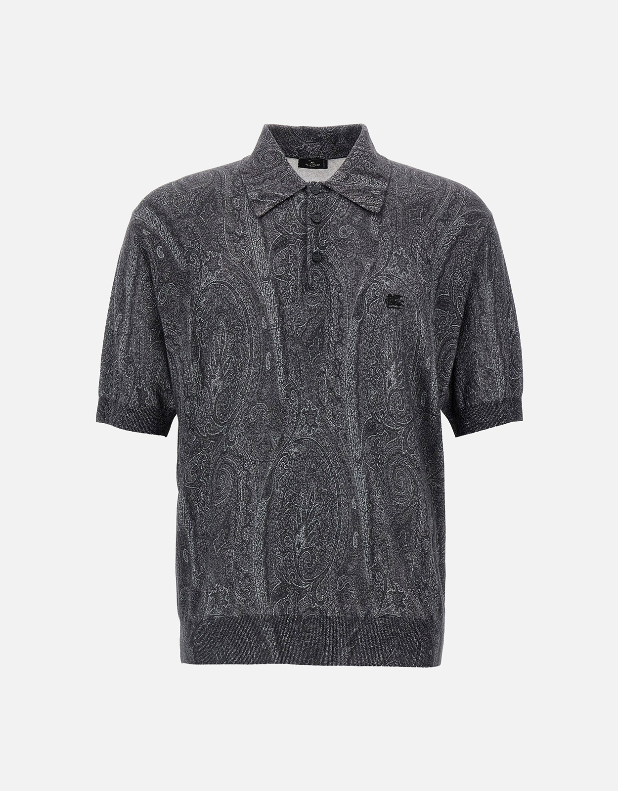 ETRO Etro Men's Knit Silk Cashmere Paisley Regular Fit Polo Shirts - XXS　エトロ メンズ ニット シルク カシミア ペイズリー レギュラー フィット ポロシャツ - XXS