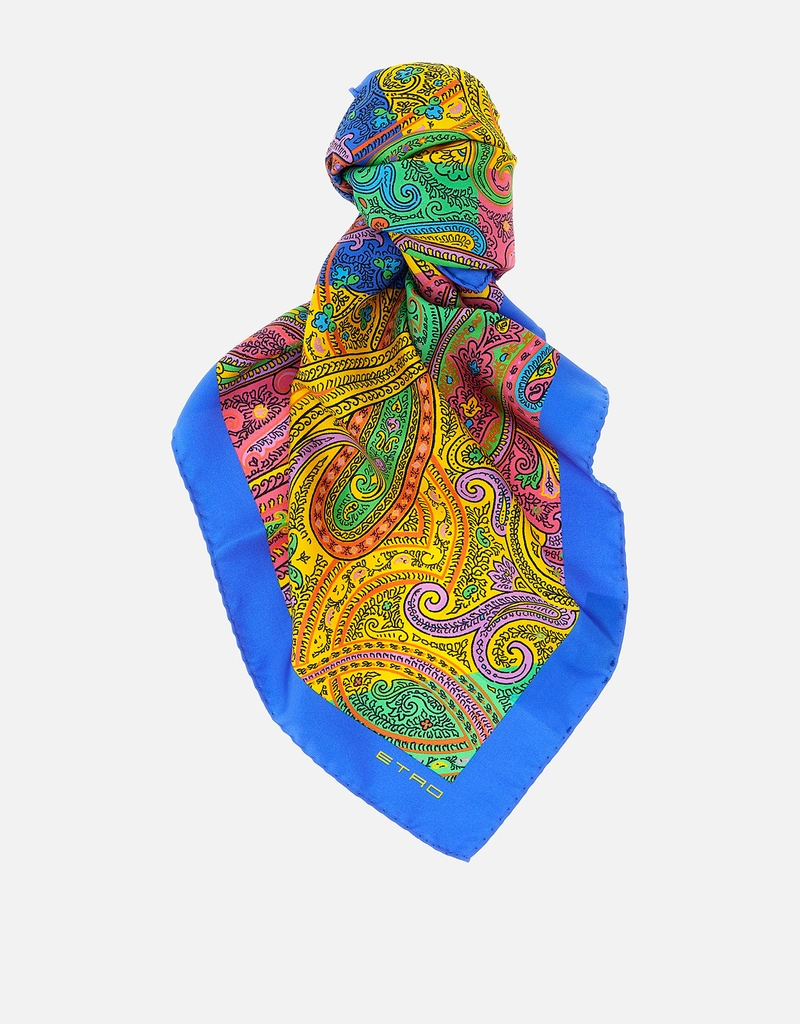 Etro ジオメトリックペイズリーモチーフ付きシルクスカーフ () IFCHIC.COM