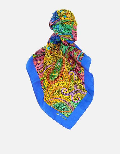 Etro ジオメトリックペイズリーモチーフ付きシルクスカーフ () IFCHIC.COM