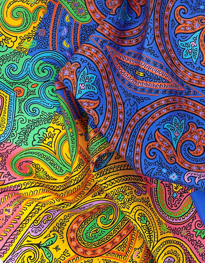 Etro ジオメトリックペイズリーモチーフ付きシルクスカーフ () IFCHIC.COM