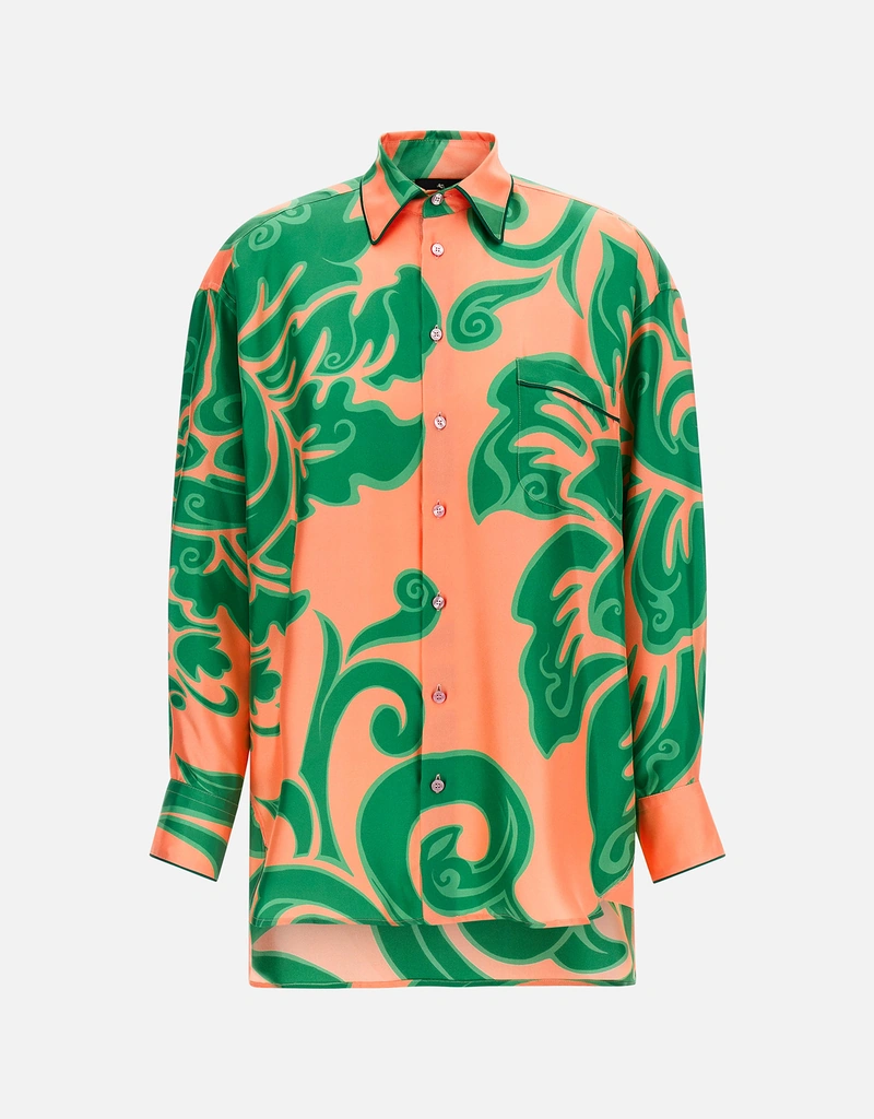 Etro シルクフローラルコンフォートフィットシャツ (すべての新品