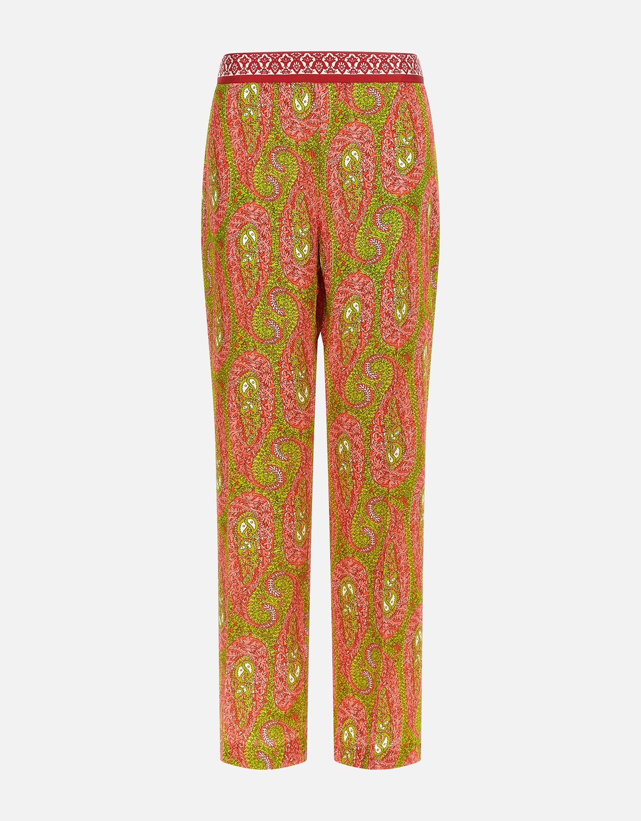 Etro ペイズリーフォリッジ柄 ブーツカットポリエステルパンツ (すべて