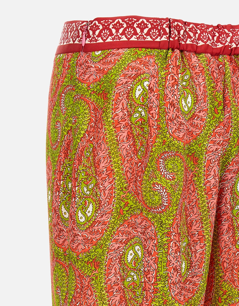 Etro ペイズリーフォリッジ柄 ブーツカットポリエステルパンツ (すべて