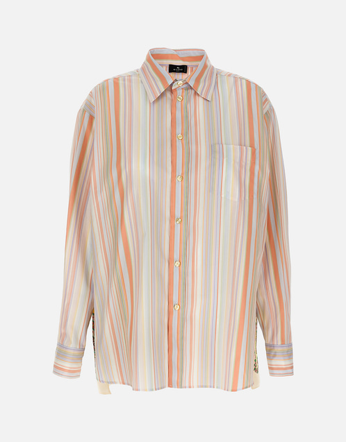 Etro ペイズリーインサートコットンオーバーサイズシャツ (すべての