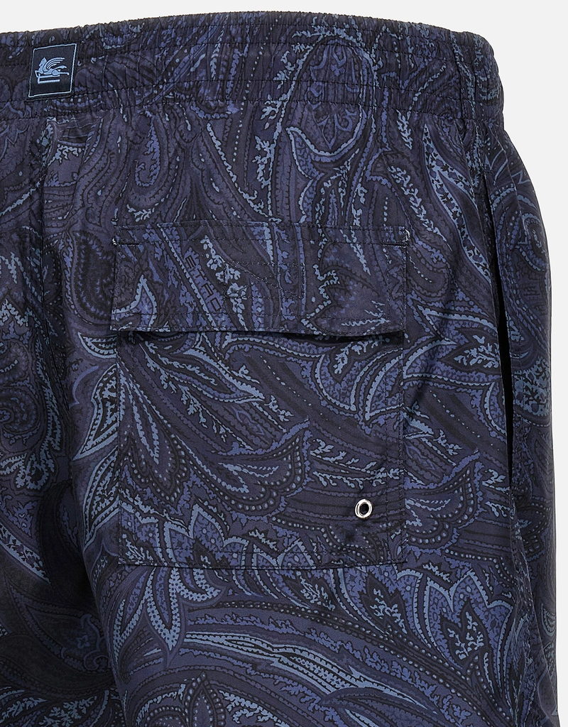 Etro メンズペイズリー技術生地ミディボクサースイムウェア (すべての