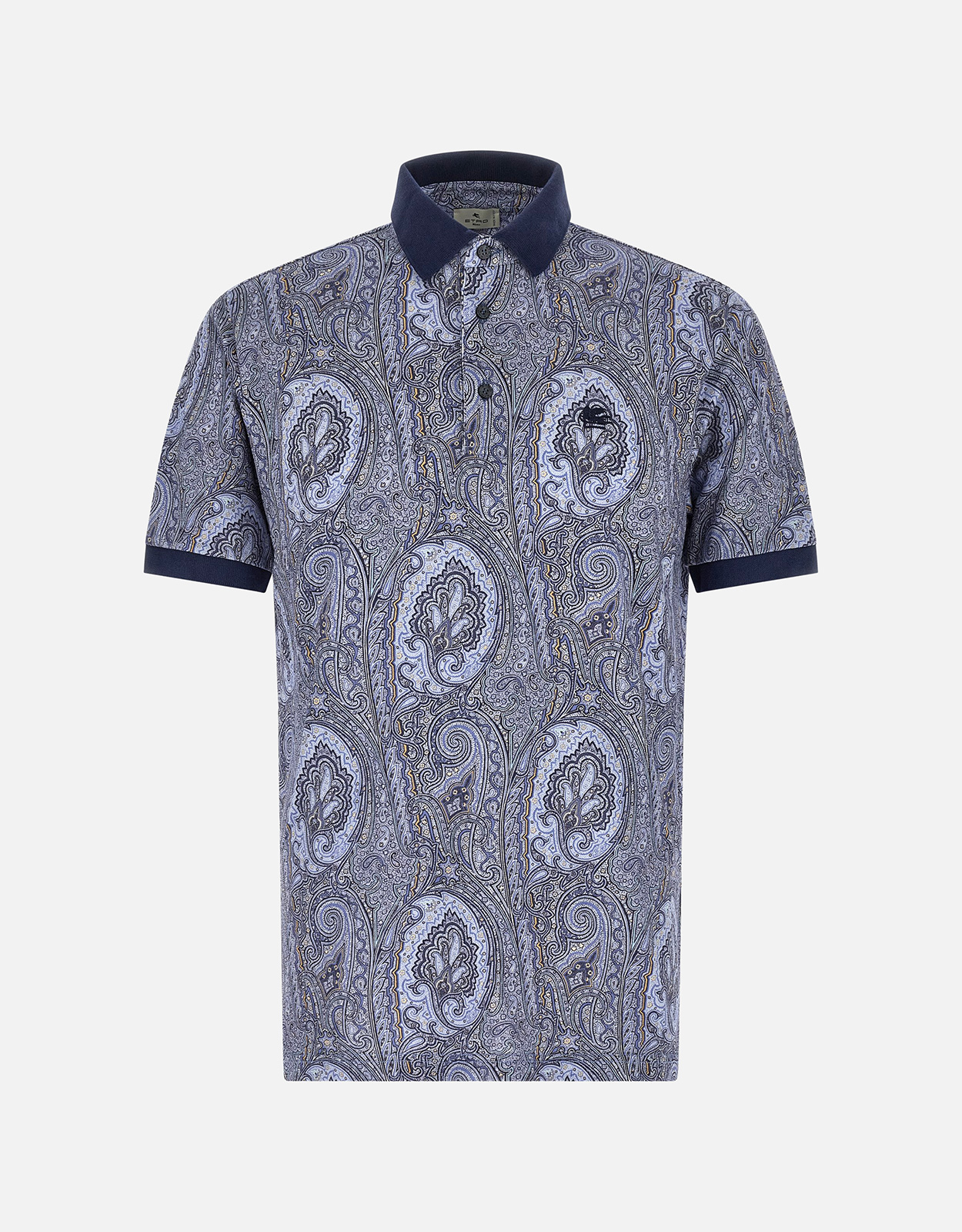 Etro メンズ コットンピケ アルニカペイズリーポロシャツ (すべての