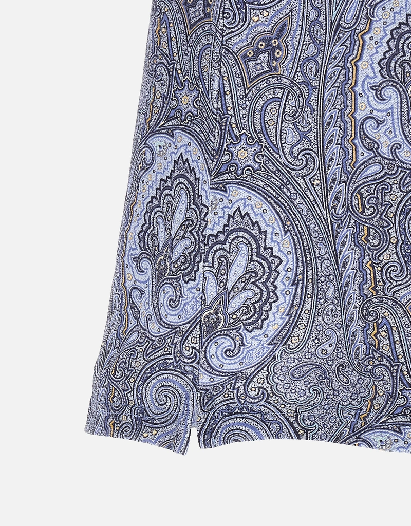 Etro メンズ コットンピケ アルニカペイズリーポロシャツ (すべての