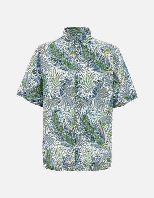 Etro メンズ Paisleyフラワーコットンオーバーサイズシャツ (すべての