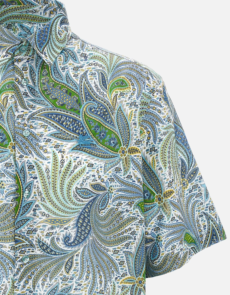 Etro メンズ Paisleyフラワーコットンオーバーサイズシャツ (すべての