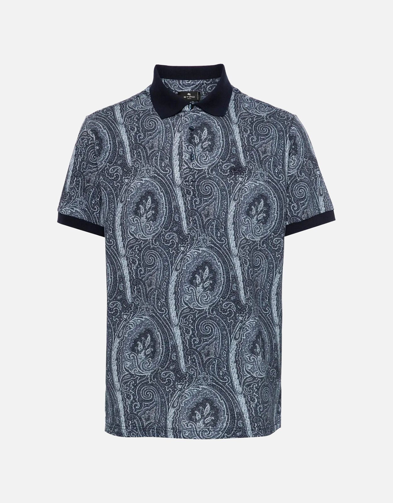 Etro メンズ オールオーバー フォリッジ コットン ポロシャツ (すべて