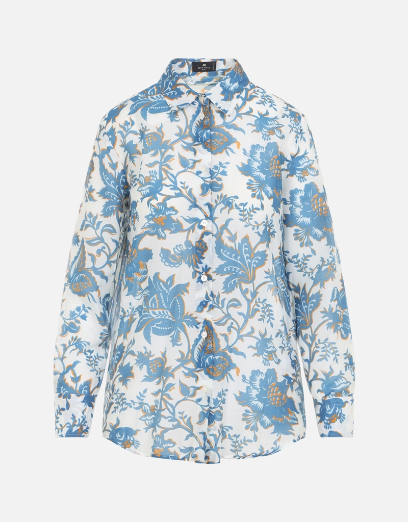 イタリア製 ETRO シャツ M 柄 コットンシルク Etro レギュラー コットン シルク シャツ (すべての新品) IFCHIC.COM