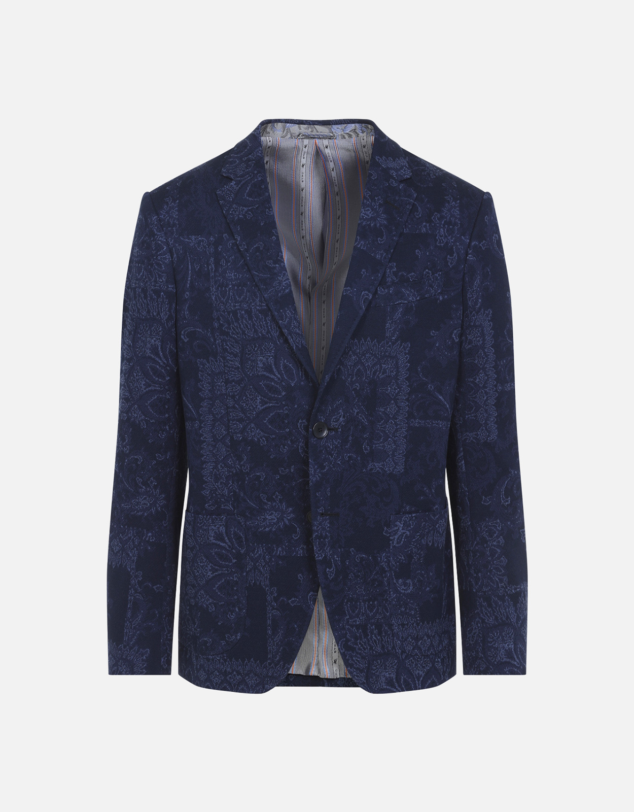 【ETRO】ジャケット ネイビー 48（M相当）美品 Etro メンズローマコットンジャカードフローラルレギュラーフィット