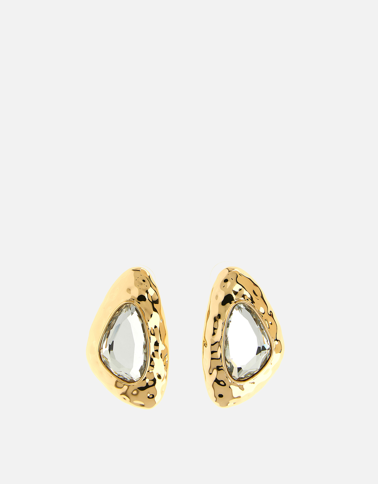 Self-Portrait Hammered Gold Crystal Earrings　セルフポートレート ハンマード ゴールド クリスタル イヤリング Self-Portrait