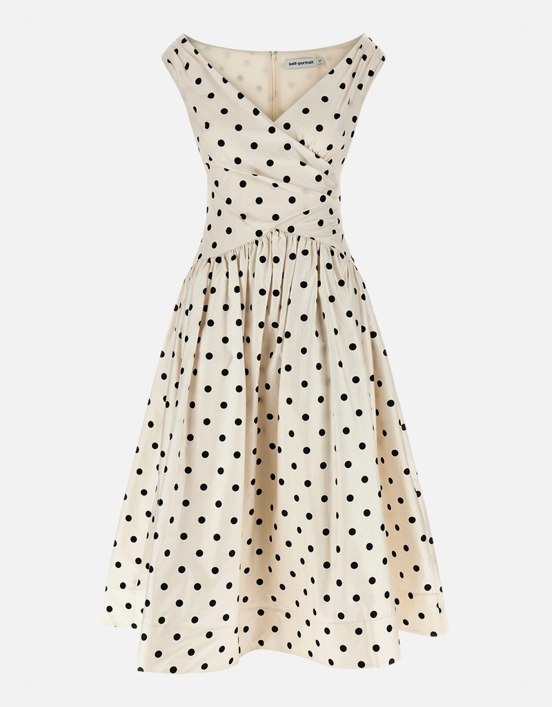 black tight mini dress Polka Dot Satin Halter Dress Cream – Clothe Boutique main image 0