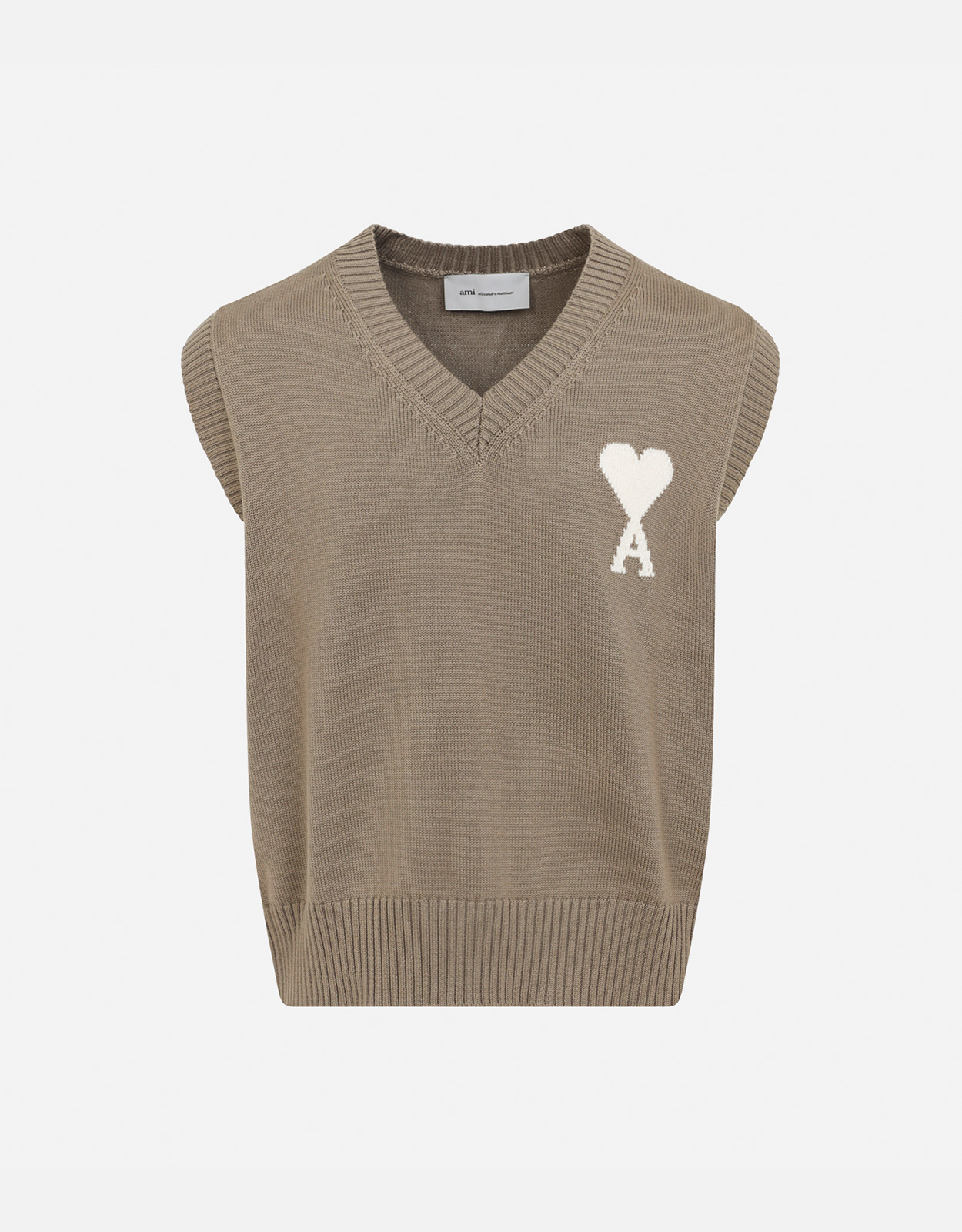 AMI Paris Men's Wool Cotton Blend Ami De Coeur Sleeveless Sweaters - S　AMI Paris メンズ ウール コットン ブレンド アミ ドゥ クール ノースリーブ セーター - S AMI