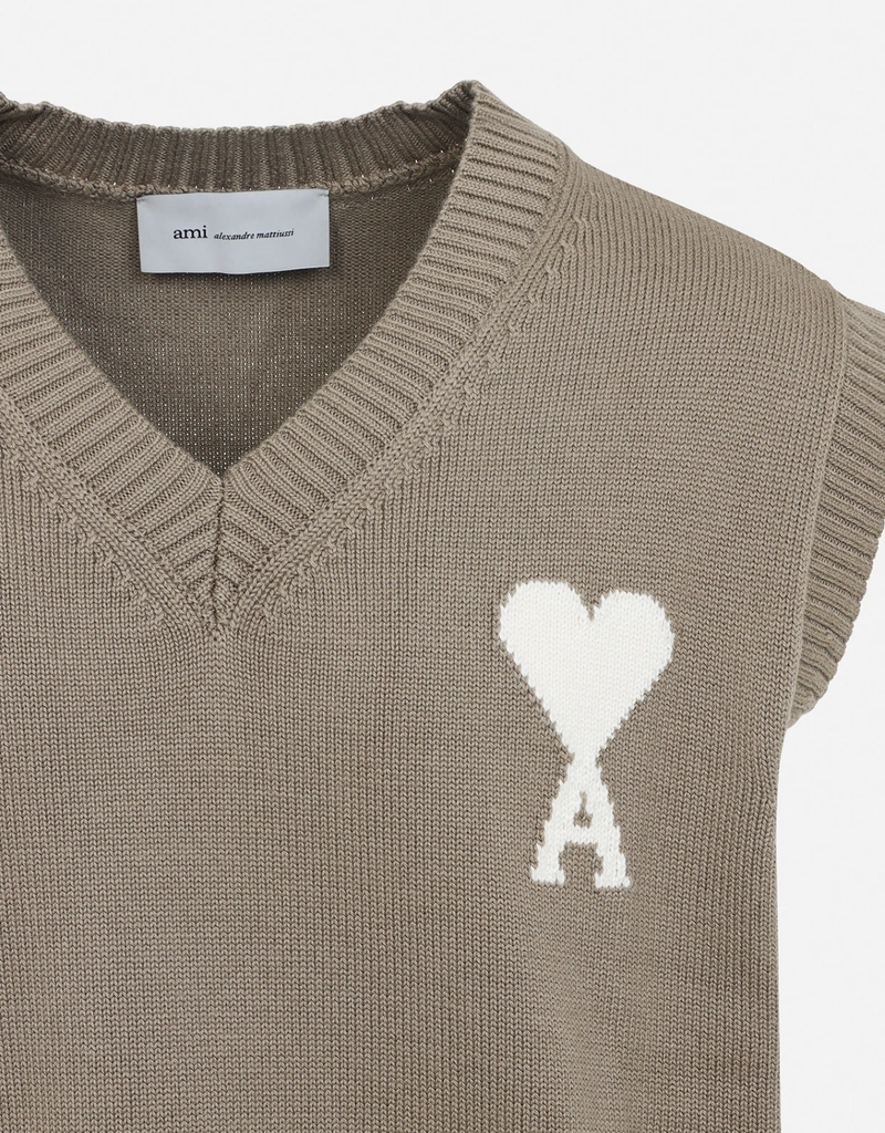 AMI Paris メンズウールコットンブレンドアミドクールノースリーブ