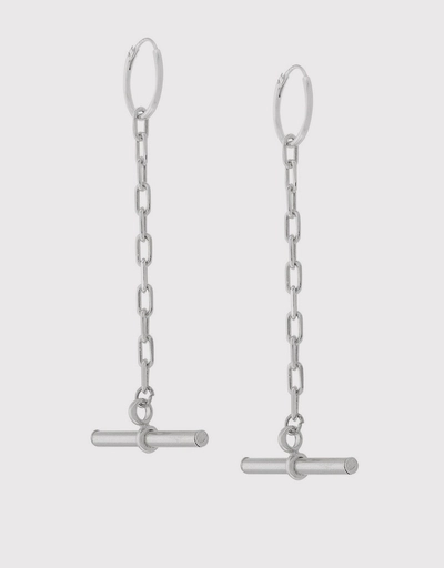 Silver T-bar Drop Earrings