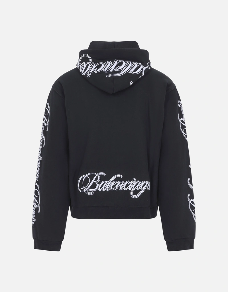 Balenciaga メンズCursiveジップアップフーディレギュラーフィット