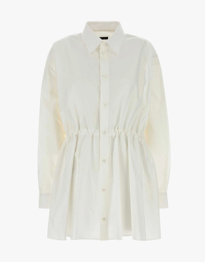 Balenciaga White Cotton Poplin Shirt Dress - FR 36F Balenciaga White Cotton Poplin Shirt Dress - FR 36F