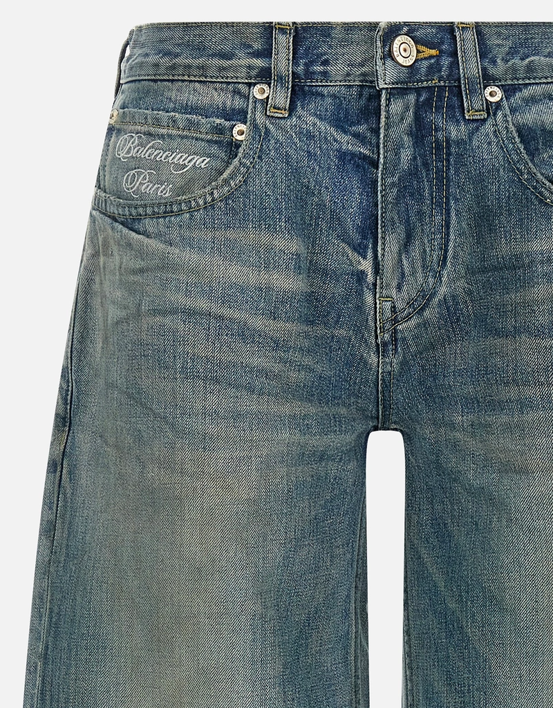 Balenciaga ワイドレッグバギーコットンデニムパンツ (すべての新品