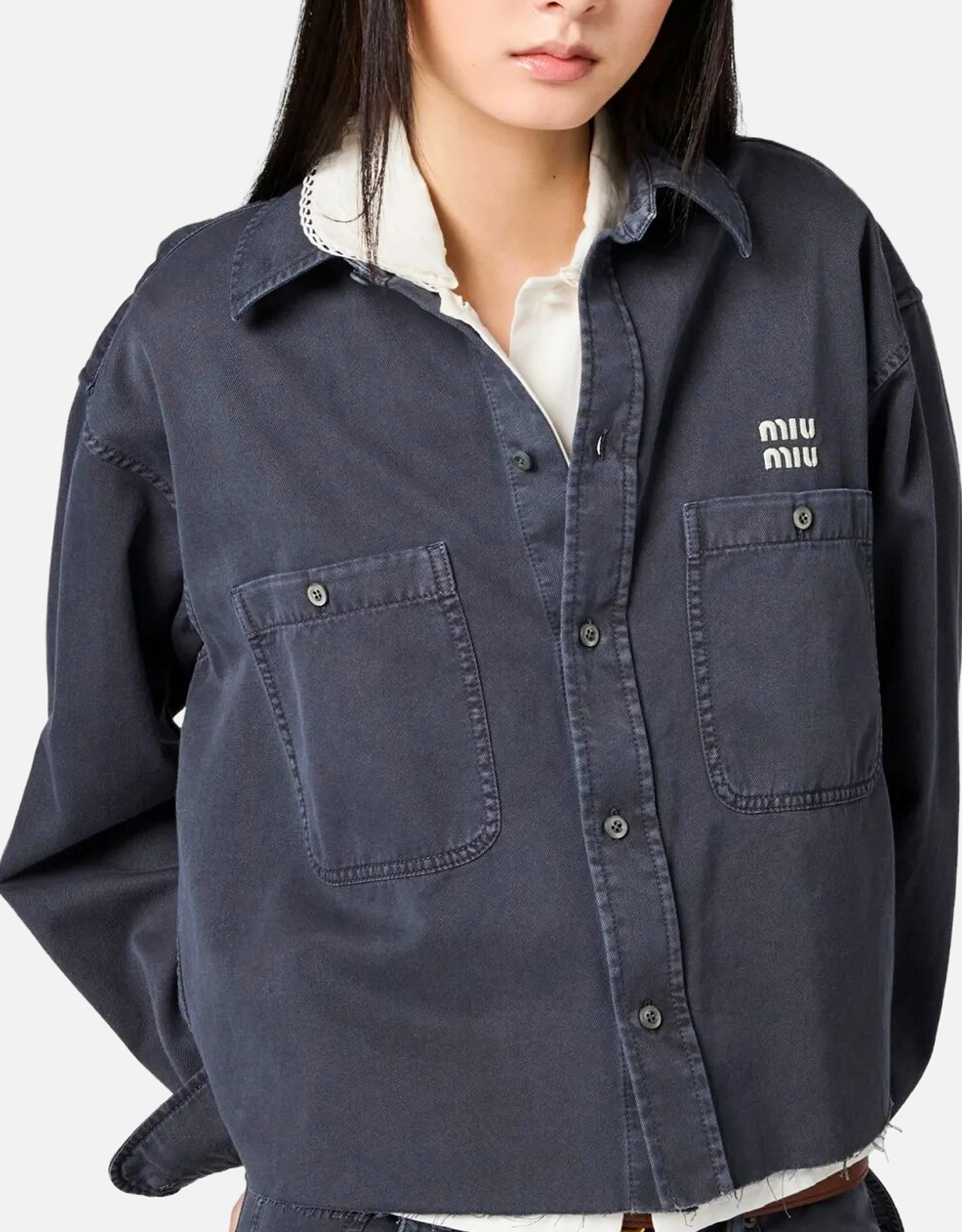 Miu Miu ライトデニムシャツ (すべての新品) IFCHIC.COM