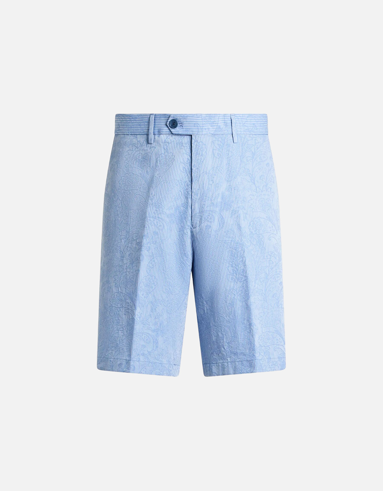 ETRO Etro Men's Striped Cotton Jacquard Shorts With Floral Paisley Motif - IT 48　Etro メンズ ストライプ コットン ジャカード ショーツ 花柄ペイズリー モチーフ 