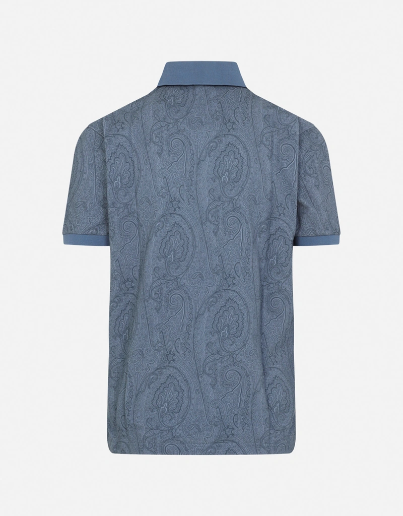Etro メンズコットンポロシャツアーニカモチーフ付き (すべての新品