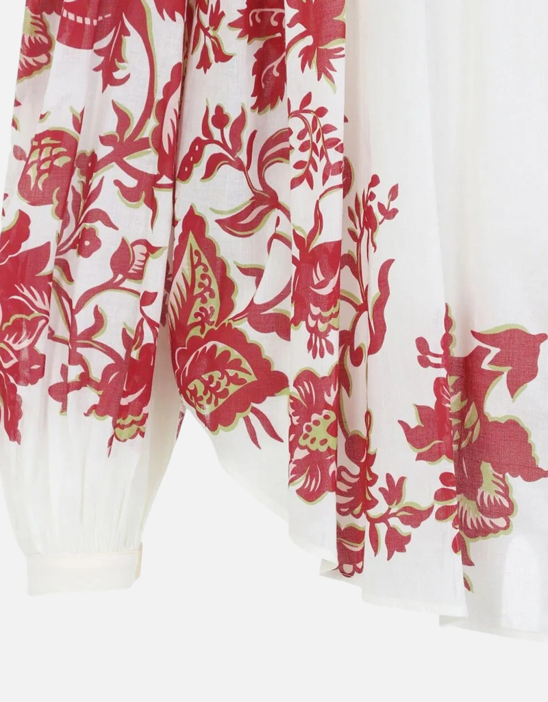 Etro フラワープリントプリーツコットンブラウス (すべての新品
