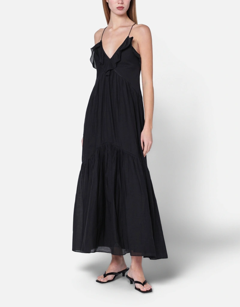 Isabel Marant toile Vasma Cotton Voile Flared V-Neck Asymmetrical Dress (All New In) IFCHIC.COM Isabel Marant toile Vasma Cotton Voile Flared V-Neck Asymmetrical Dress (All New In) IFCHIC.COM
