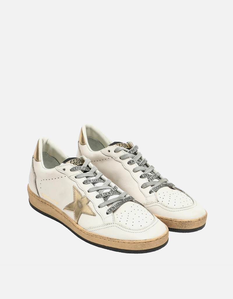 Golden Goose レディース ボールスター レザー スニーカー ゴールド